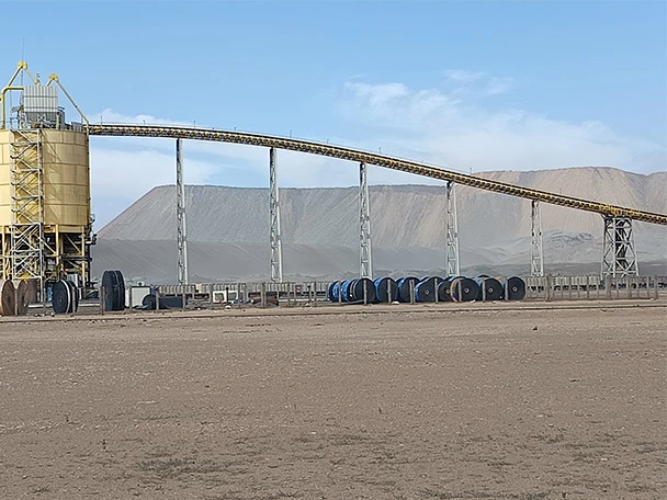 Long conveyor in an iron ore mine in Mauritania