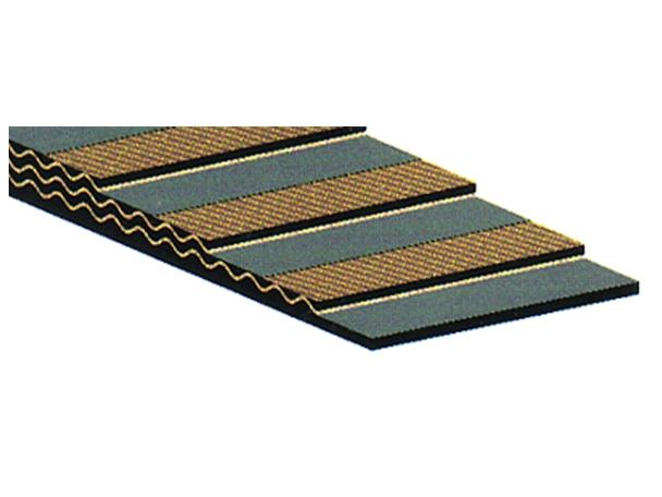Drawing of a fabric reinforced conveyor belt