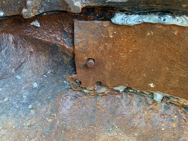 Non treated heavily corroded pump housing after 1.5 years of use