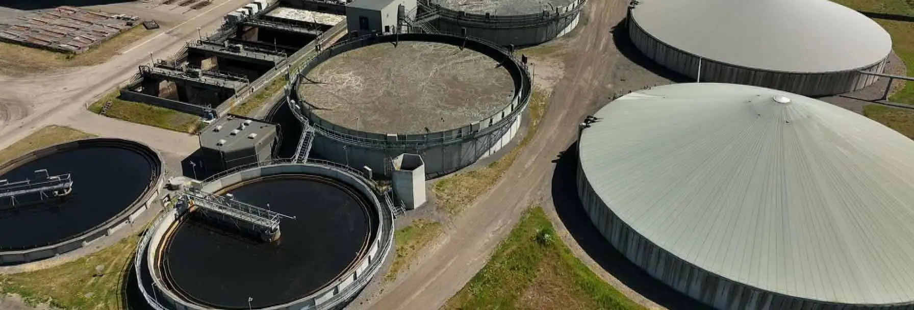 Aerial view Nomig coating solution prolongs equipment life in danish wastewater plant