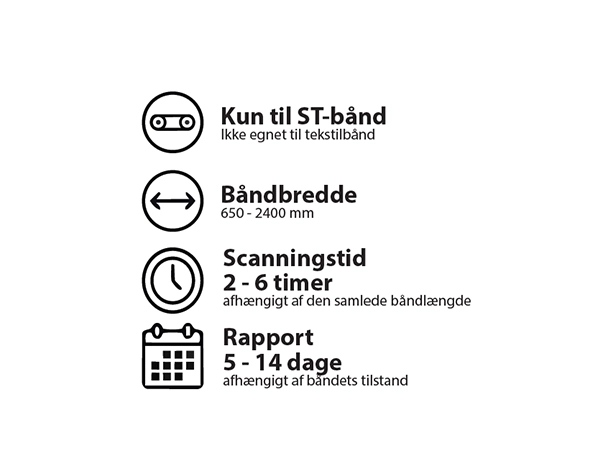 Scanning af stålwire-transportbånd