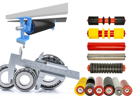 Conveyor belt idlers rolls