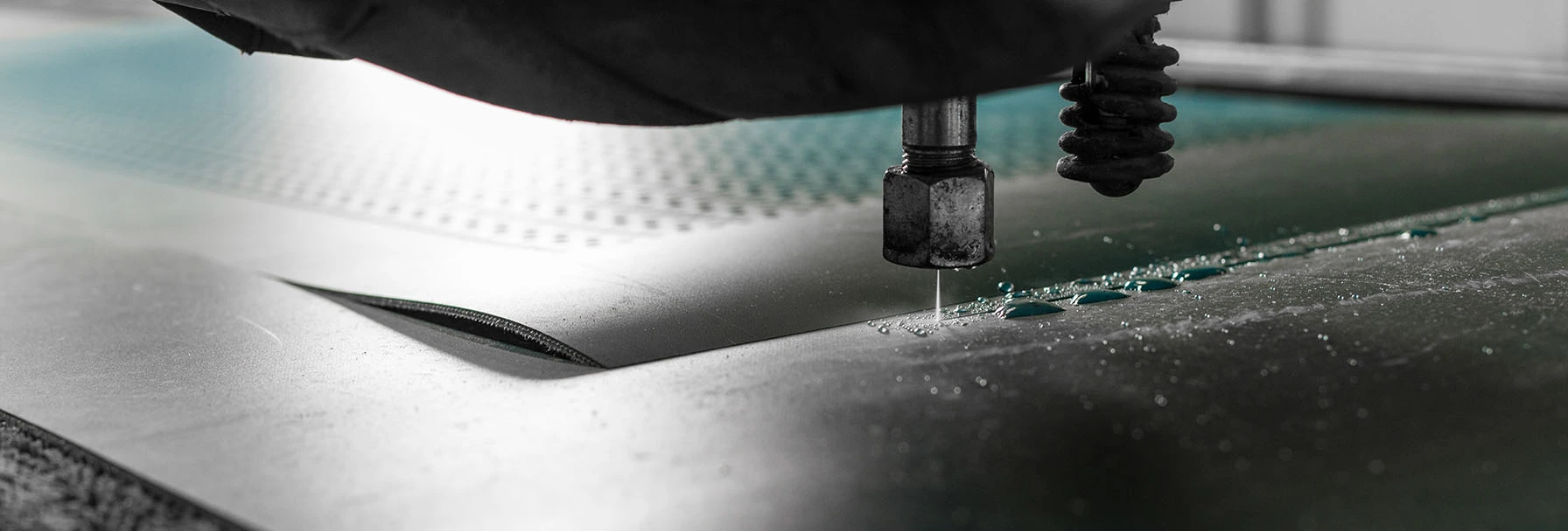 Wasserstrahltechnik View of a water jet machine in detail