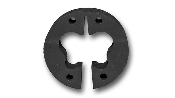 Moulded clamp made of NR/SBR 65 Shore A 20 mm. Seal / buffer ring | Formschelle aus NR/SBR 65 Shore A 20 mm. Dichtung / Pufferring