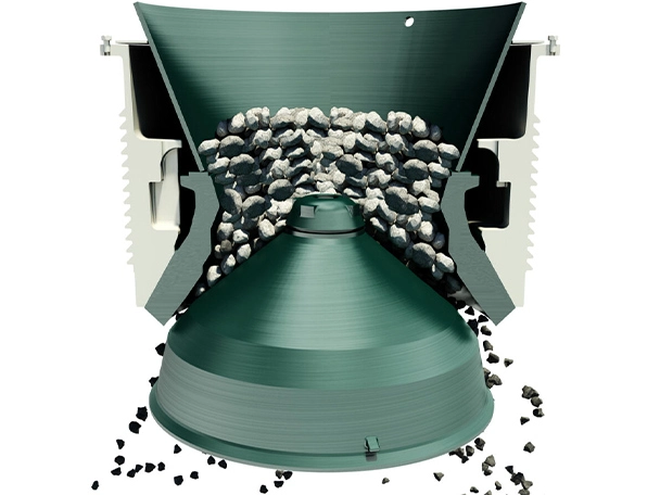 Cross section of a Metso HP series cone crusher