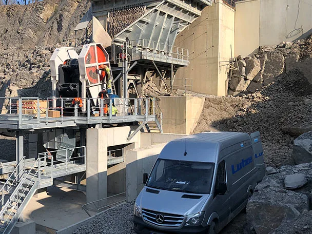 Maintenance on Sandvik crusher