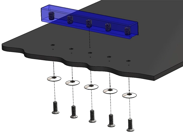 Screw on cleat fastening
