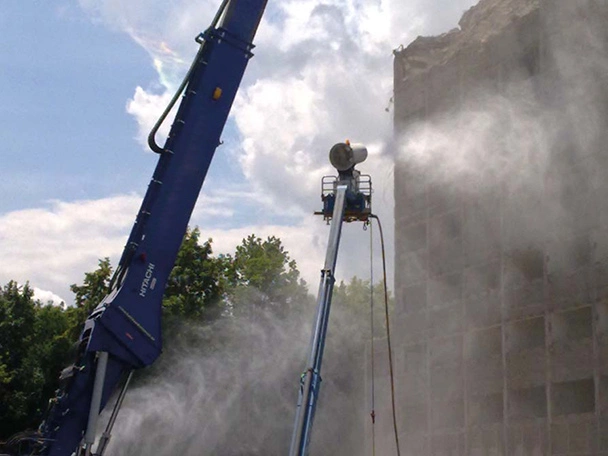 Dust suppression during demolition works
