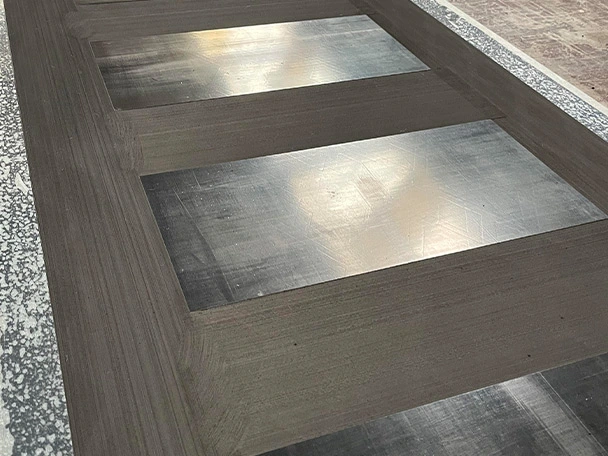 Conveyor belt after grinding ready to install cleats and sidewalls