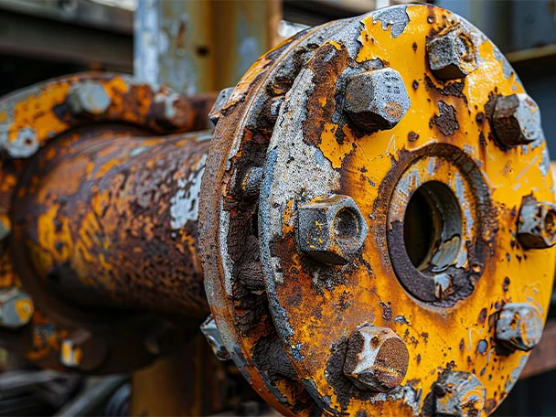 Severe corrosion on a flange