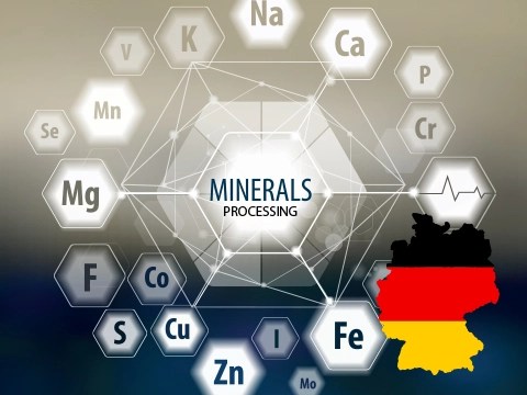 Teasing image of minerals symbols and Germany flag