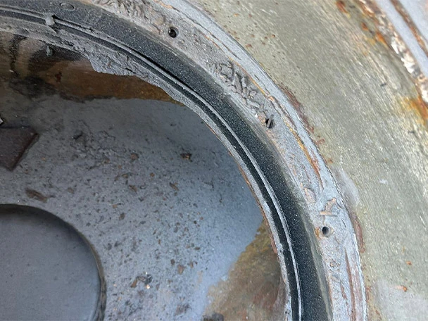 Sic casting polymer treated pump housing after 3 years in use