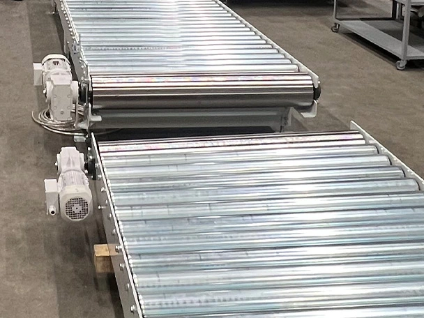 Roller stations for PVC belts