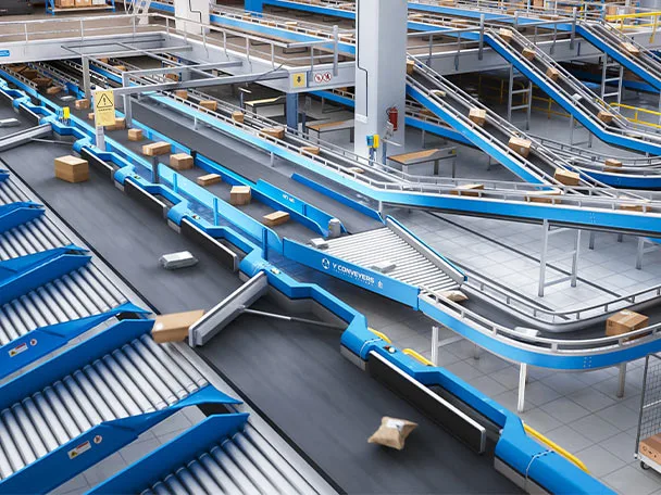 LUWILITE belts in parcel sorting center